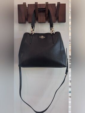 Black leather Coach Minetta crossbody bag